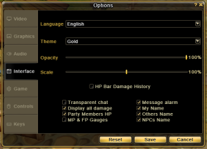 Options Settings | Madrigal Inside | Flyff Project M Wiki